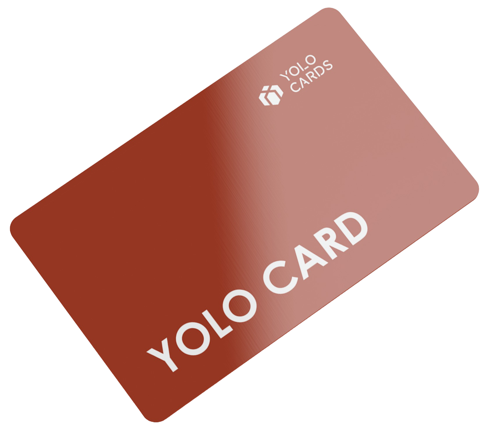 Et rødt YOLO-kort med et lys, der reflekterer på overfladen