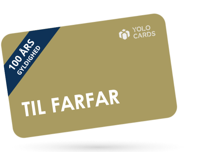 Gyldent YOLO-kort - Gavekort til Farfar