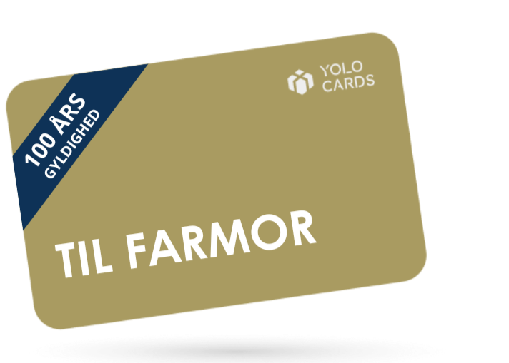 Gyldent YOLO-kort - Gavekort til Farmor