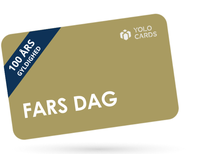 Gyldent YOLO-kort - Gavekort til Fars Dag