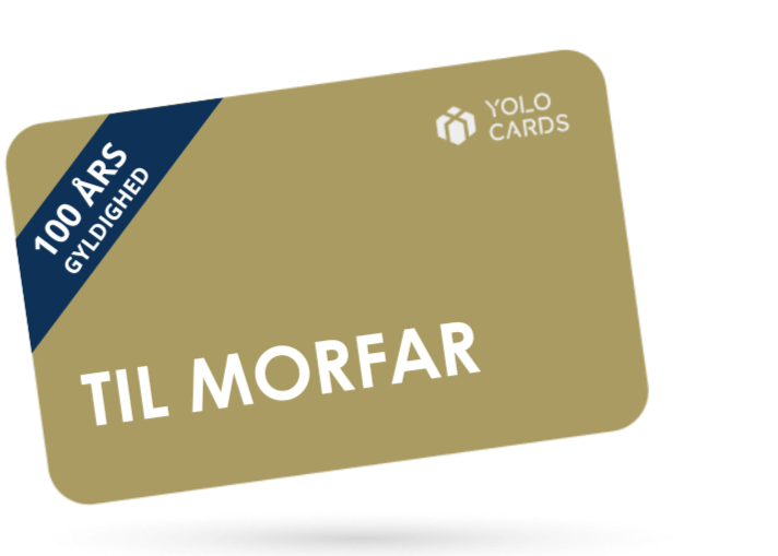Gyldent YOLO-kort - Gavekort til Morfar