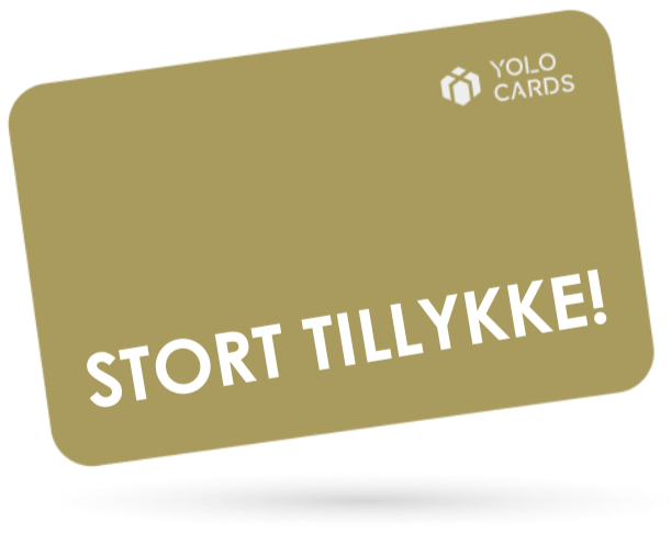 Guld YOLO Card - Stort Tillykke gavekort